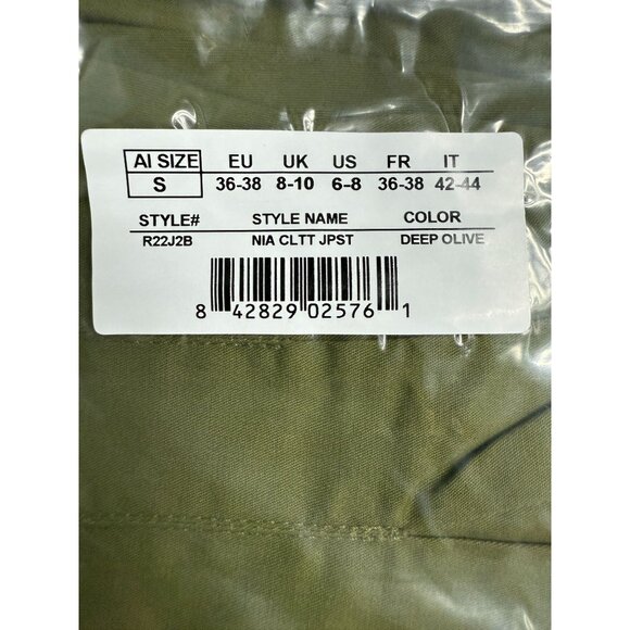 Andrea‎ Iyamah Nia Culotte Jumpsuit Green Size S Cropped Pant Bubble Sleeve - Picture 6 of 13